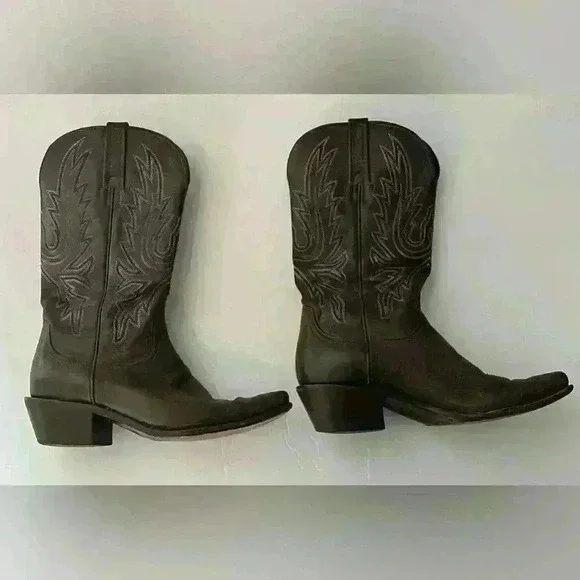 Charlie 1 Horse Mad Dog Calf Cowboy Boots Chocolate Brown Size 7.5 - Picture 2 of 11